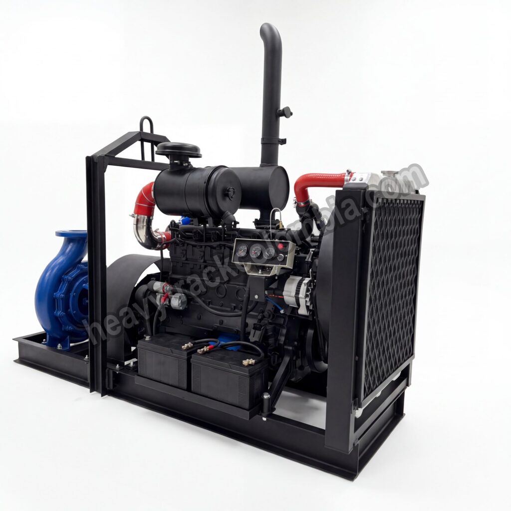 Motobomba diésel con motor DEUTZ 180 HP — bomba 150/40 de alta